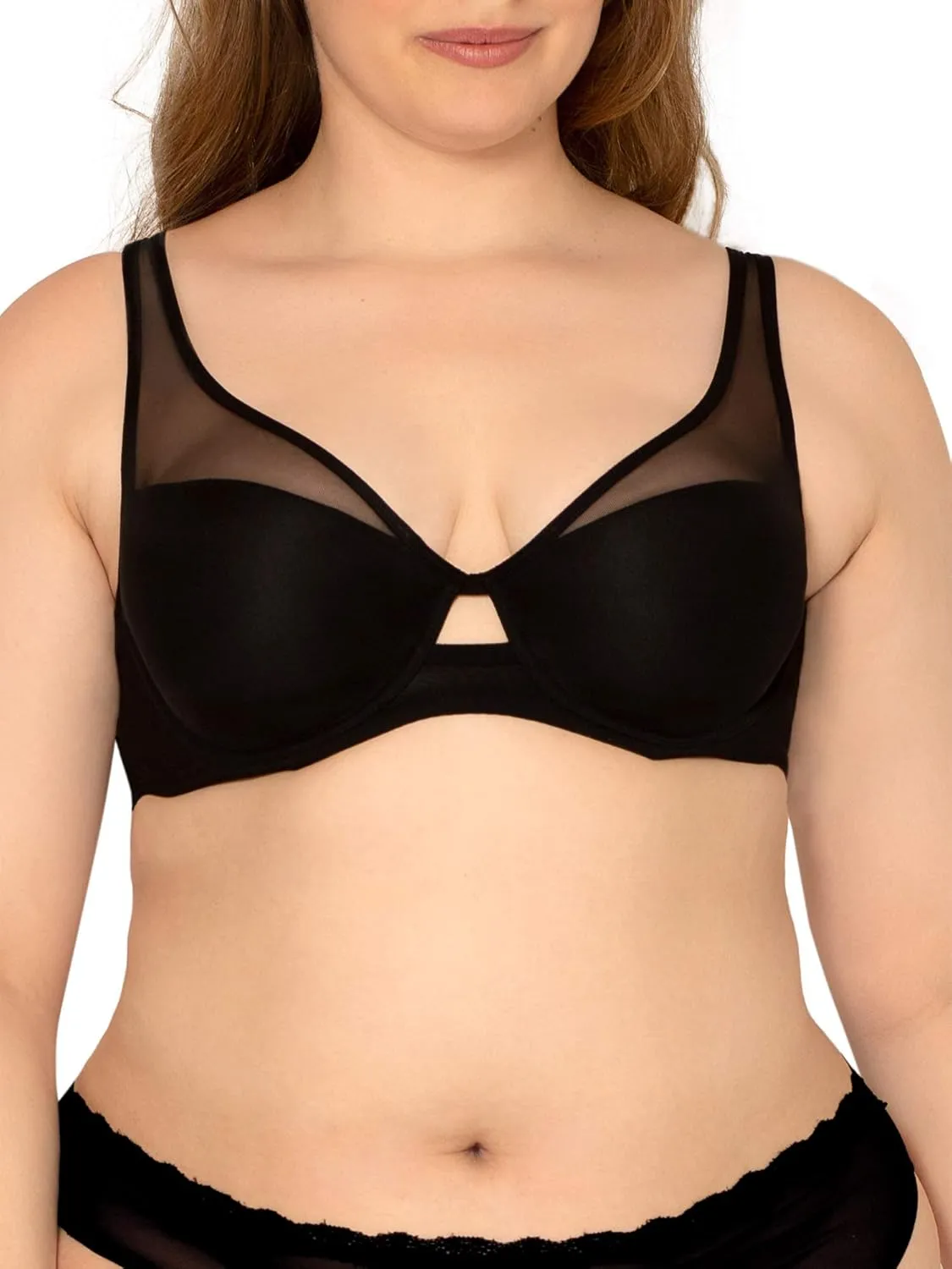 Smart & Sexy Women's Plunge Bra  Mesh Design for Alluring Lift and Comfort