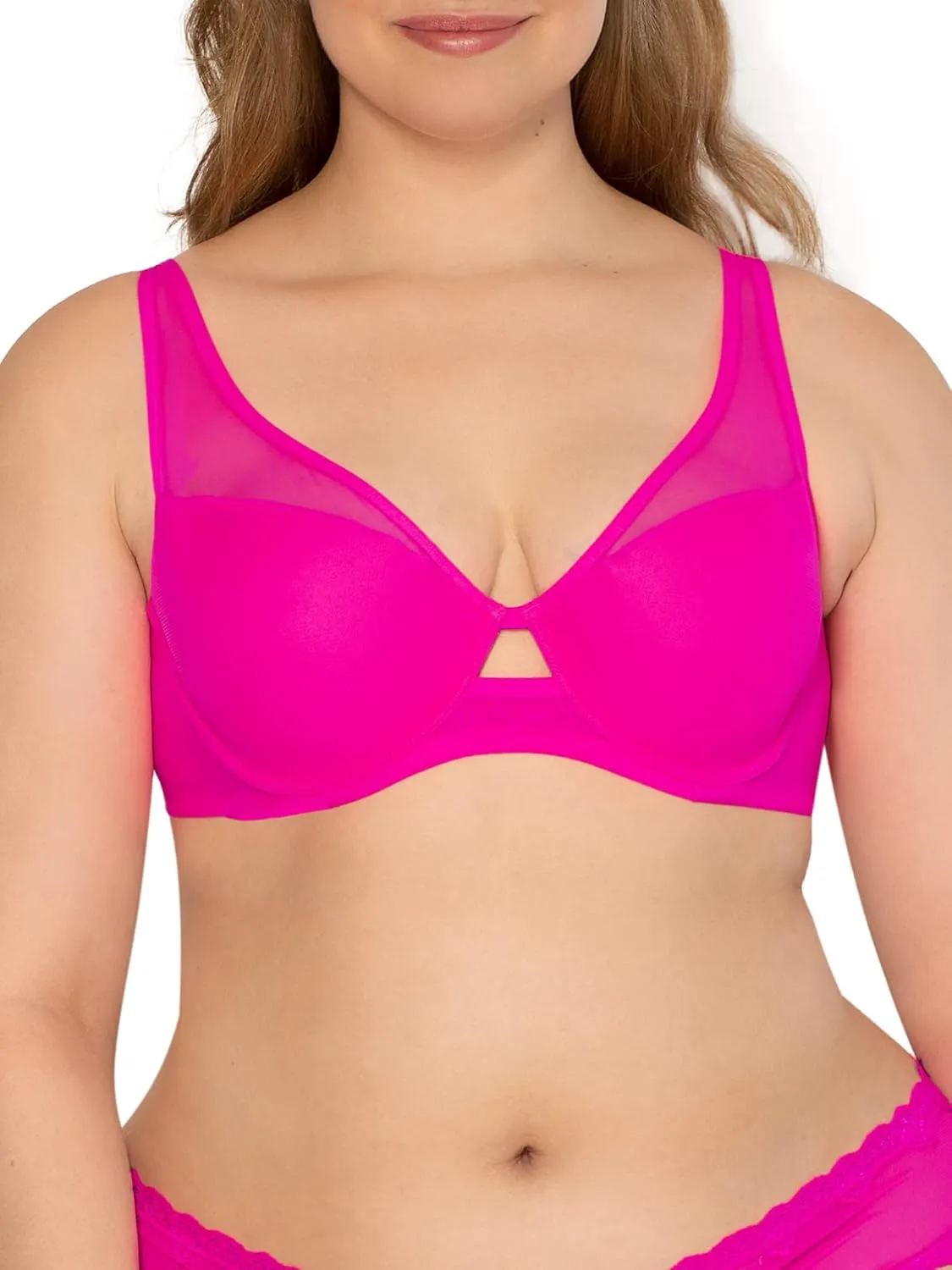 Smart & Sexy Women's Plunge Bra  Mesh Design for Alluring Lift and Comfort