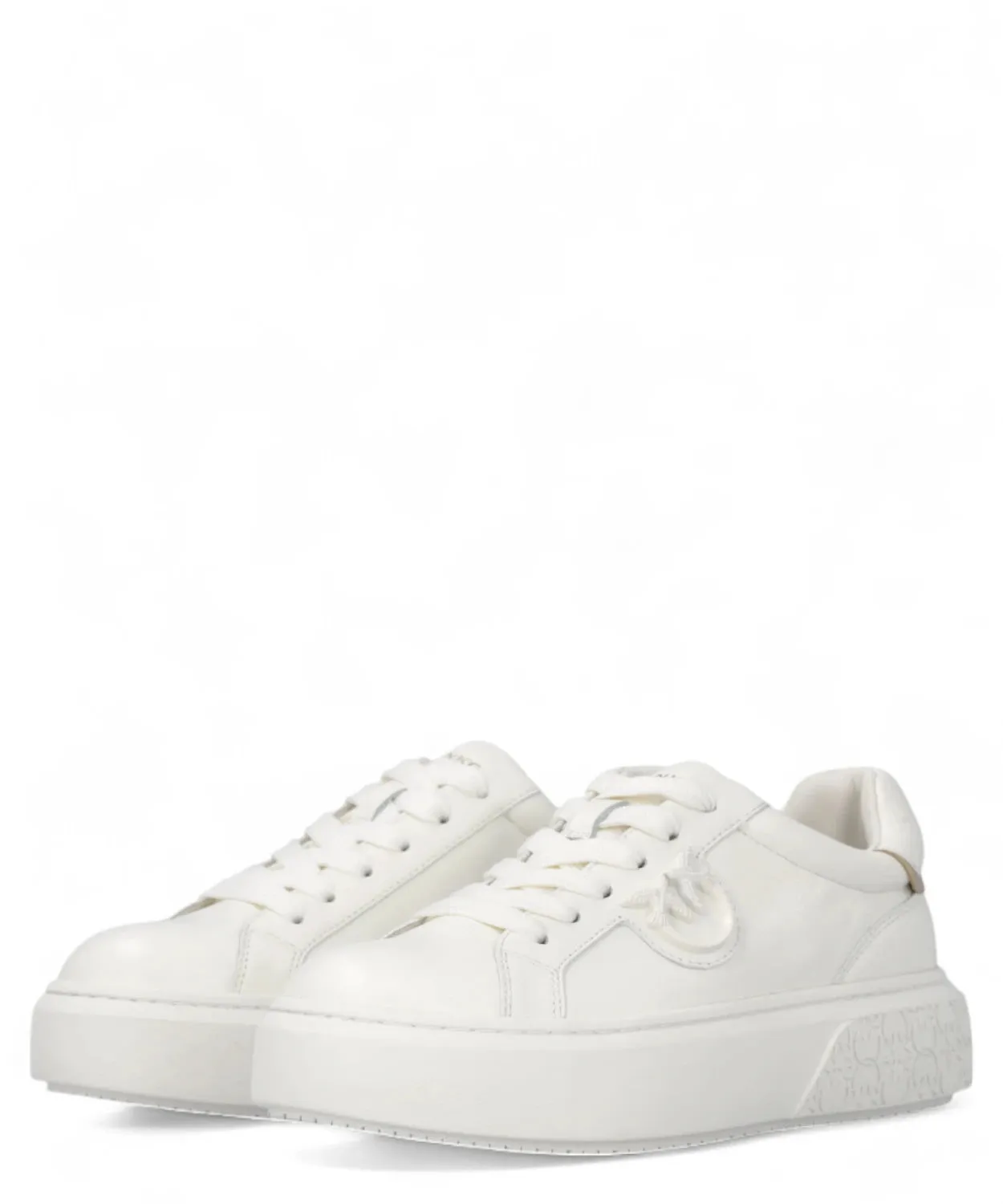 Sneakers Platform in Pelle con Logo Love Birds