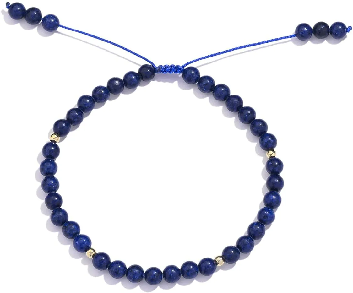 Softones 6mm Natural Stone Anklet for Women Gemstone Ankle Bracelets for Women Healing Energy Crystal Anklets Adjustable(8.5-10 Inches)