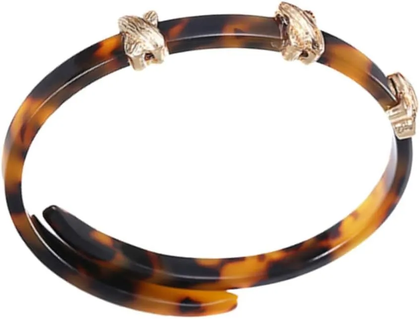 SOIMISS Acrylic Bangle Bracelet Adjustable Lightweight Bangle Tortoise Shell Bangles Bracelet Open Cuff Bracelet Trendy Bracelets for Women Ladies Bracelets To Open Accessories, 7*5.3cm