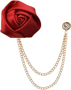 Suit Lapel Pin Rose Flower Brooch Pin Wedding Brooches for Men Tassel Chain Brooch Collar Pins Rose Brooch Pin Flower Lapel Pins for Men Fashion Bridegroom Wedding Brooches