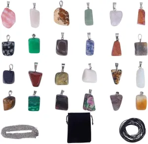 SUNNYCLUE Irregular Shape Healing Natural Chakra Beads Gemstone Pendants