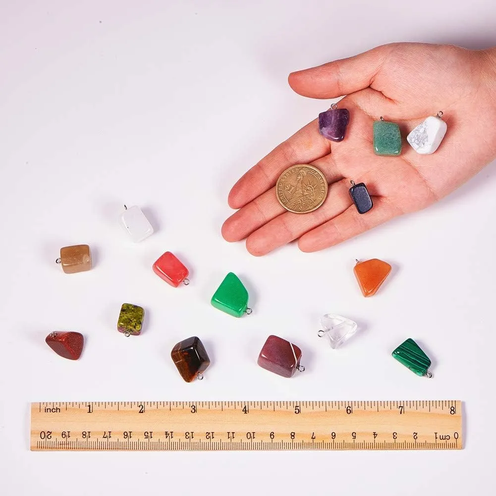 SUNNYCLUE Irregular Shape Healing Natural Chakra Beads Gemstone Pendants
