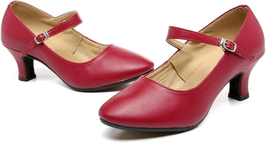 SWDZM Womens Ballroom Dance Shoes Closed Toe Latin Salsa Character Tango Practice Dancing Shoes