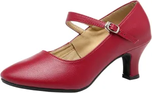 SWDZM Womens Ballroom Dance Shoes Closed Toe Latin Salsa Character Tango Practice Dancing Shoes
