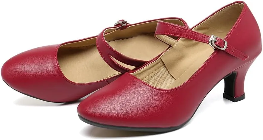 SWDZM Womens Ballroom Dance Shoes Closed Toe Latin Salsa Character Tango Practice Dancing Shoes