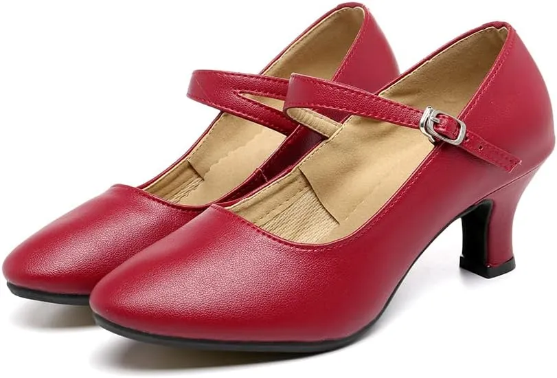 SWDZM Womens Ballroom Dance Shoes Closed Toe Latin Salsa Character Tango Practice Dancing Shoes