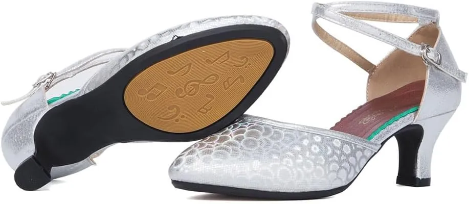 SWDZM Womens Ballroom Dance Shoes Closed Toe Latin Salsa Character Tango Practice Dancing Shoes
