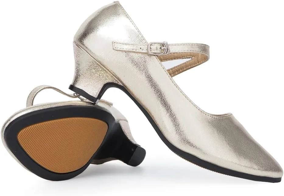 SWDZM Womens Ballroom Dance Shoes Closed Toe Latin Salsa Character Tango Practice Dancing Shoes