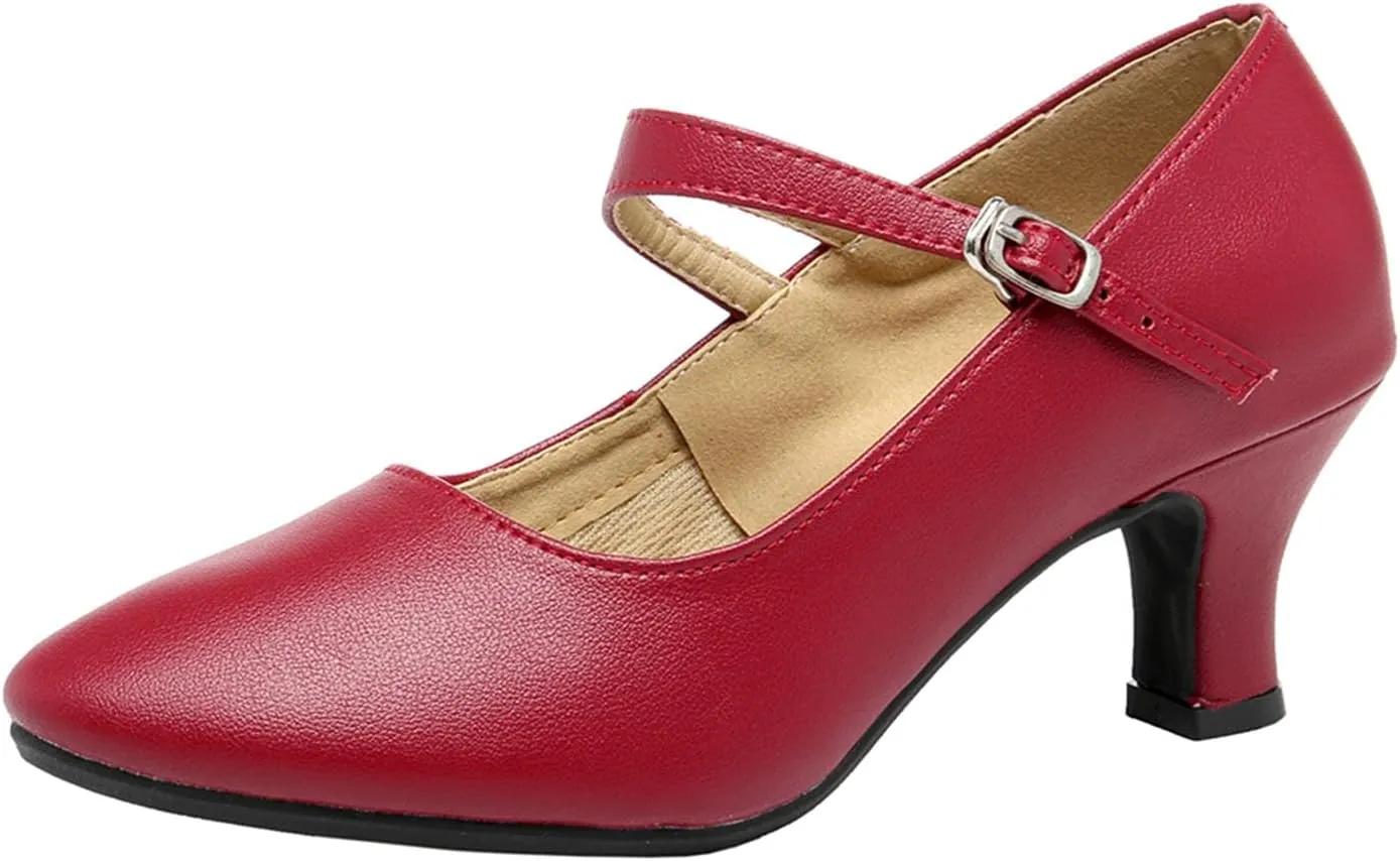 SWDZM Womens Ballroom Dance Shoes Closed Toe Latin Salsa Character Tango Practice Dancing Shoes