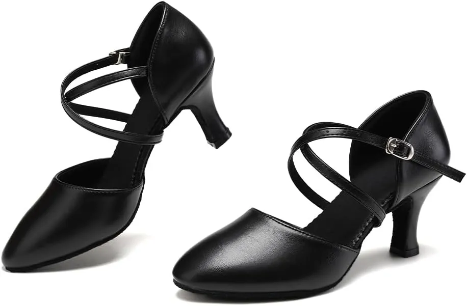 SWDZM Womens Ballroom Dance Shoes Closed Toe Latin Salsa Tango Social Practice Dance Shoes