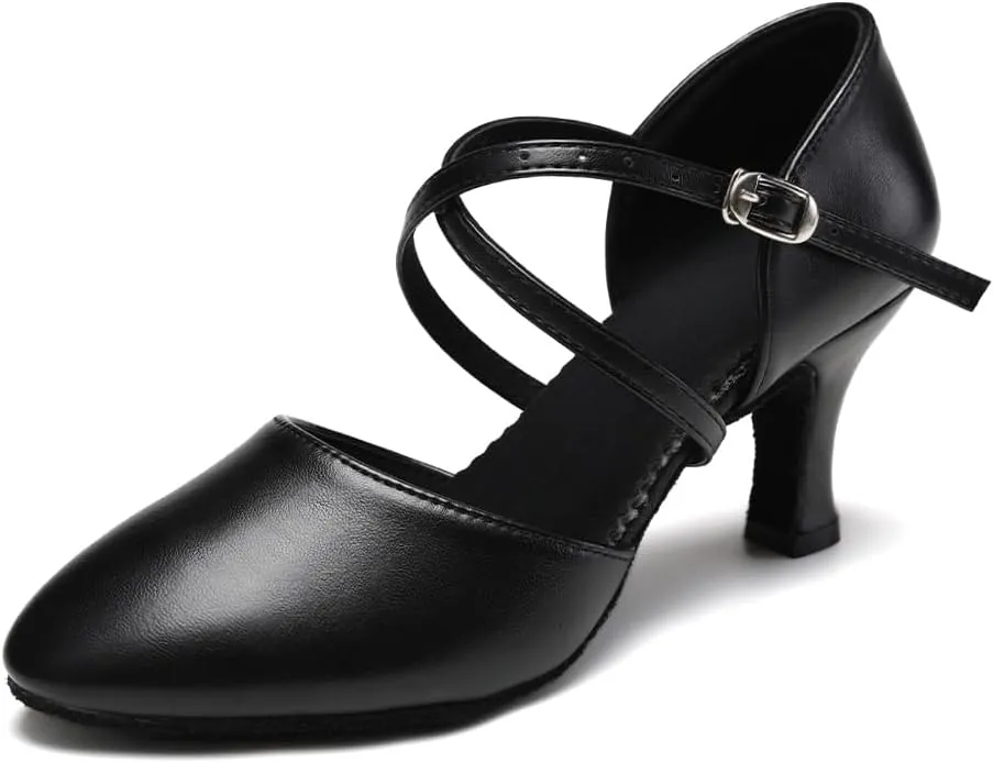 SWDZM Womens Ballroom Dance Shoes Closed Toe Latin Salsa Tango Social Practice Dance Shoes
