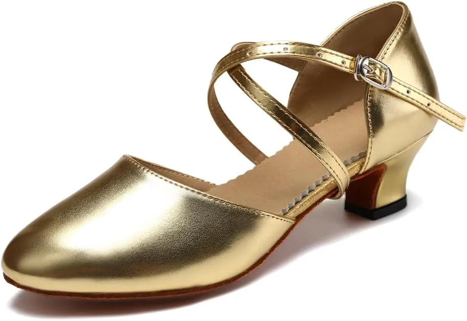 SWDZM Womens Ballroom Dance Shoes Closed Toe Latin Salsa Tango Social Practice Dance Shoes