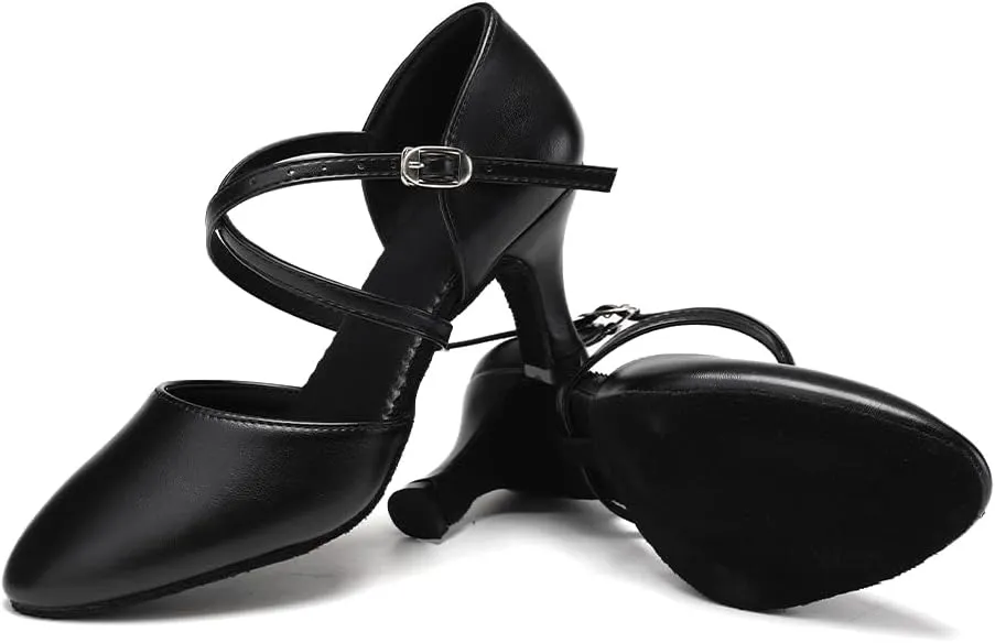 SWDZM Womens Ballroom Dance Shoes Closed Toe Latin Salsa Tango Social Practice Dance Shoes