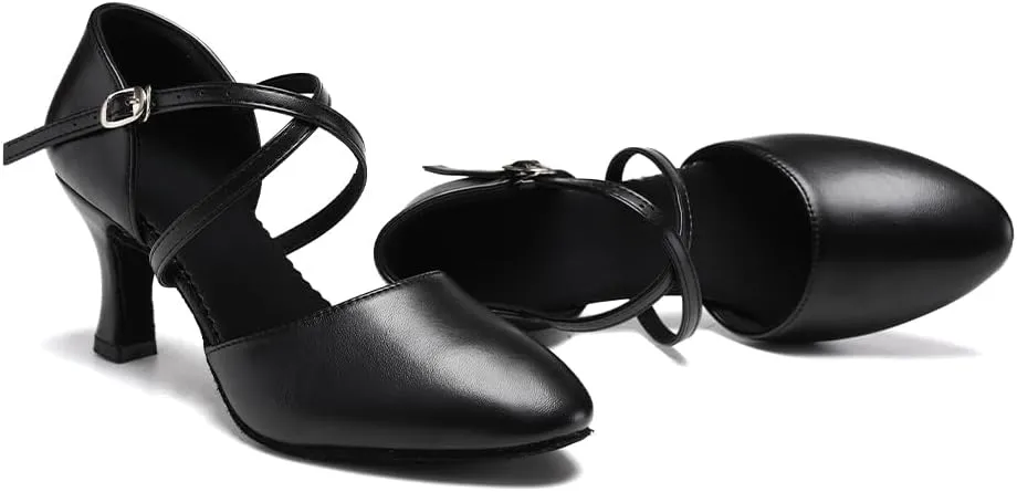 SWDZM Womens Ballroom Dance Shoes Closed Toe Latin Salsa Tango Social Practice Dance Shoes