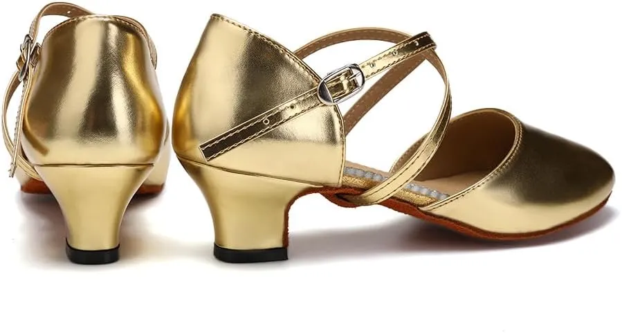 SWDZM Womens Ballroom Dance Shoes Closed Toe Latin Salsa Tango Social Practice Dance Shoes