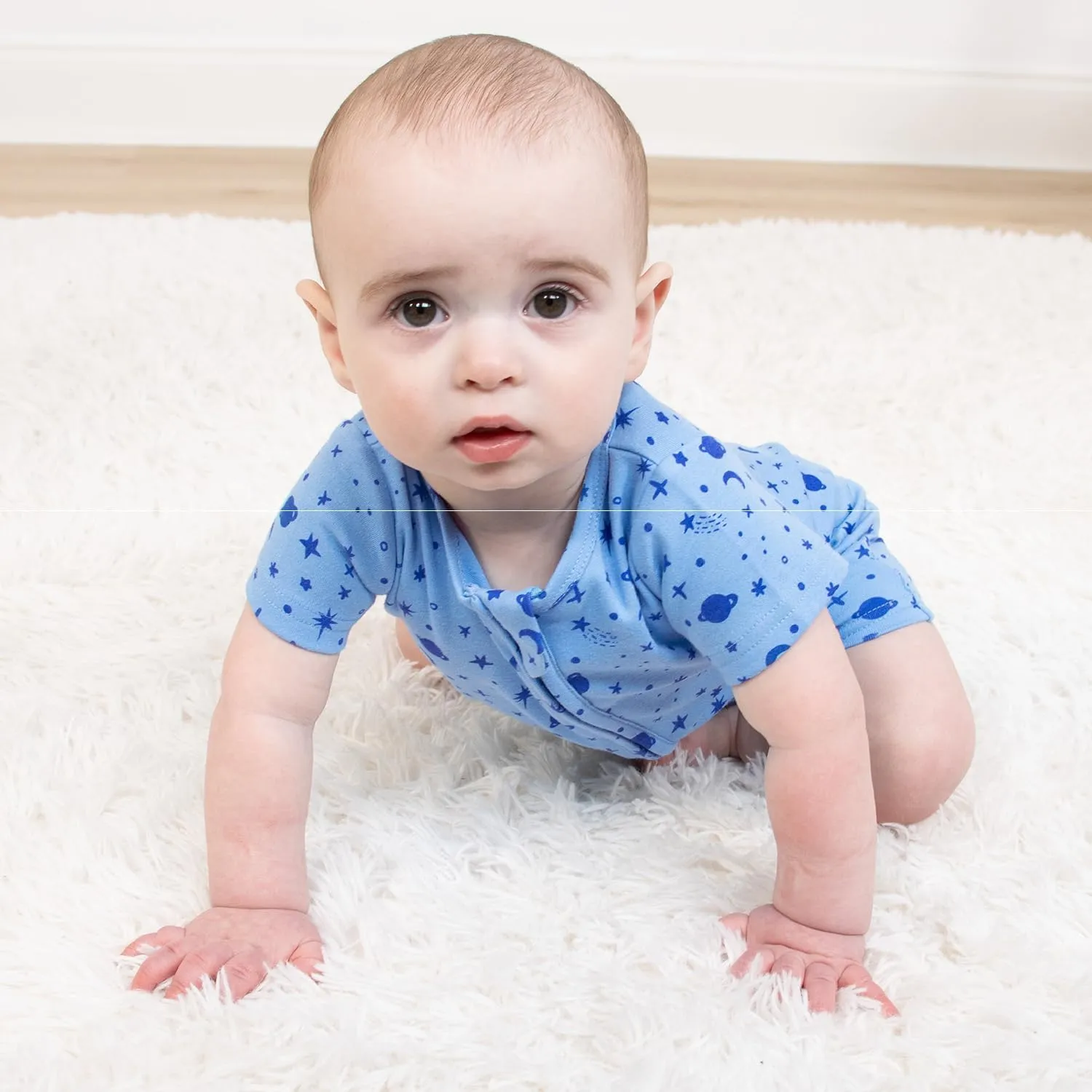 The Peanutshell Baby Boy Rompers 2 Pack - 100% Cotton Clothes, Rompers for Newborn, Infant, and Baby Boy - Space