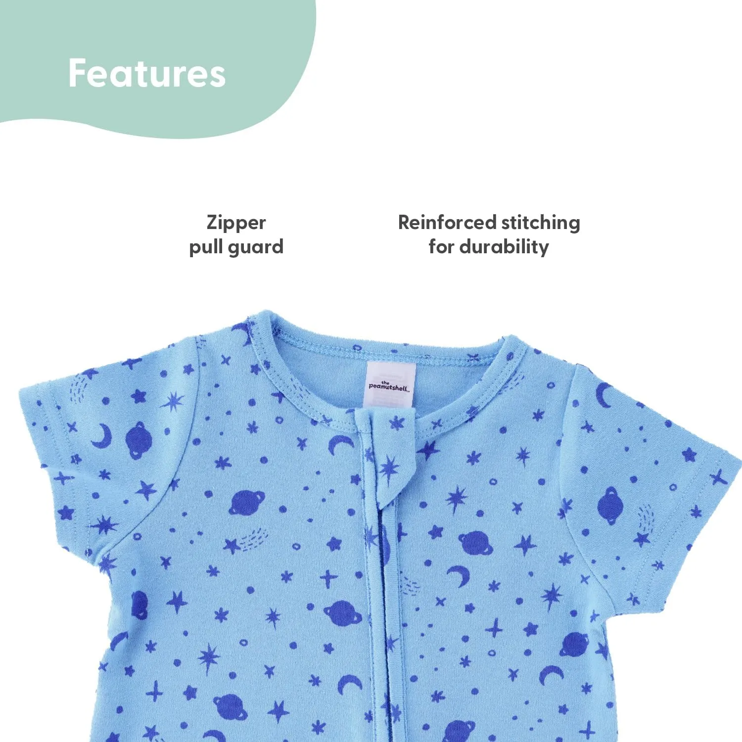 The Peanutshell Baby Boy Rompers 2 Pack - 100% Cotton Clothes, Rompers for Newborn, Infant, and Baby Boy - Space