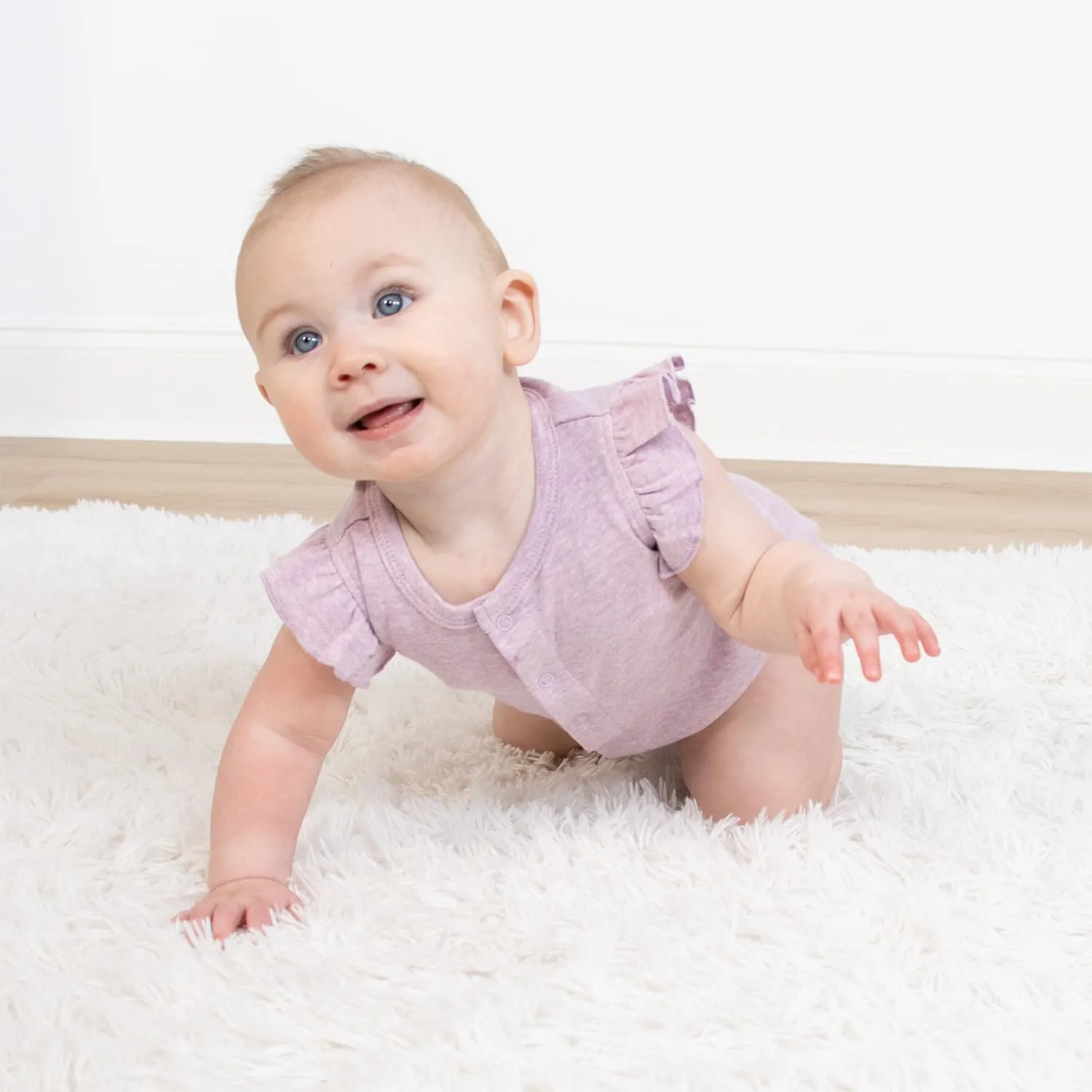 The Peanutshell Baby Girl Rompers 2 Pack - 100% Cotton Clothes and Dresses for Newborn, Infant and Baby Girls - Lilac Stars