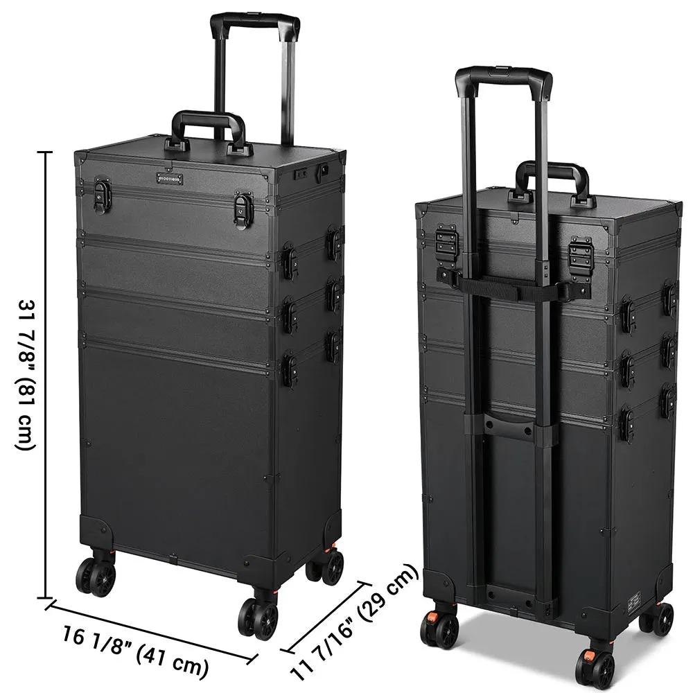 TheLAShop Rolling Makeup Case with Lighted Mirror Tact Switch 4 in 1