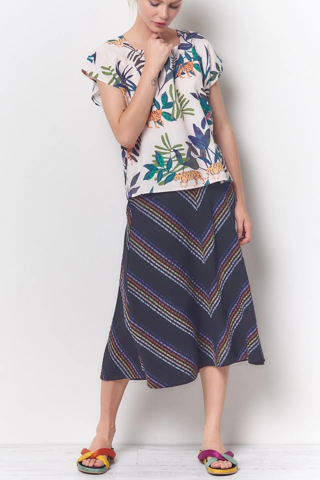 TINA Square Neck Top - Tiger