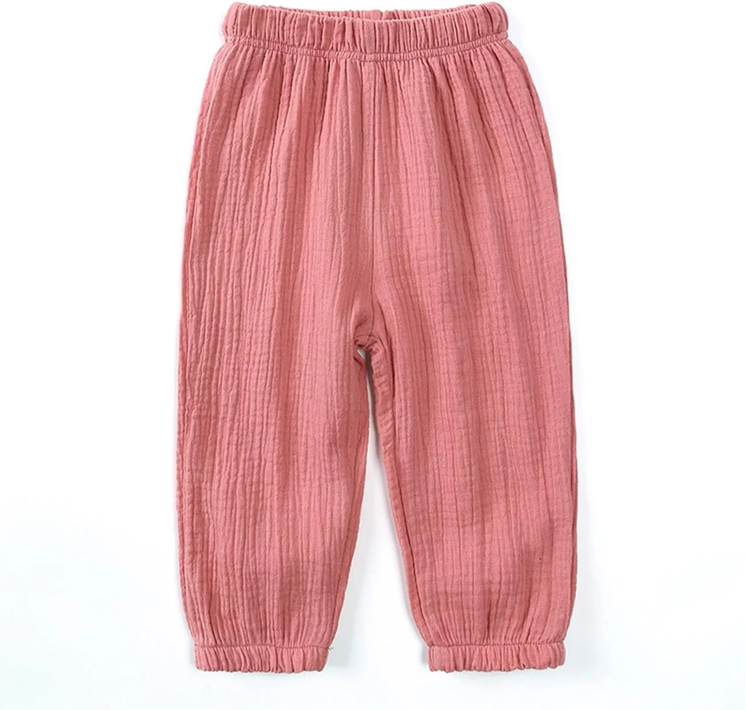 Toddler Girls Cotton linen loomers Harem Pants Basic Plain Trousers Lightweight Elastic Waist Long Pants