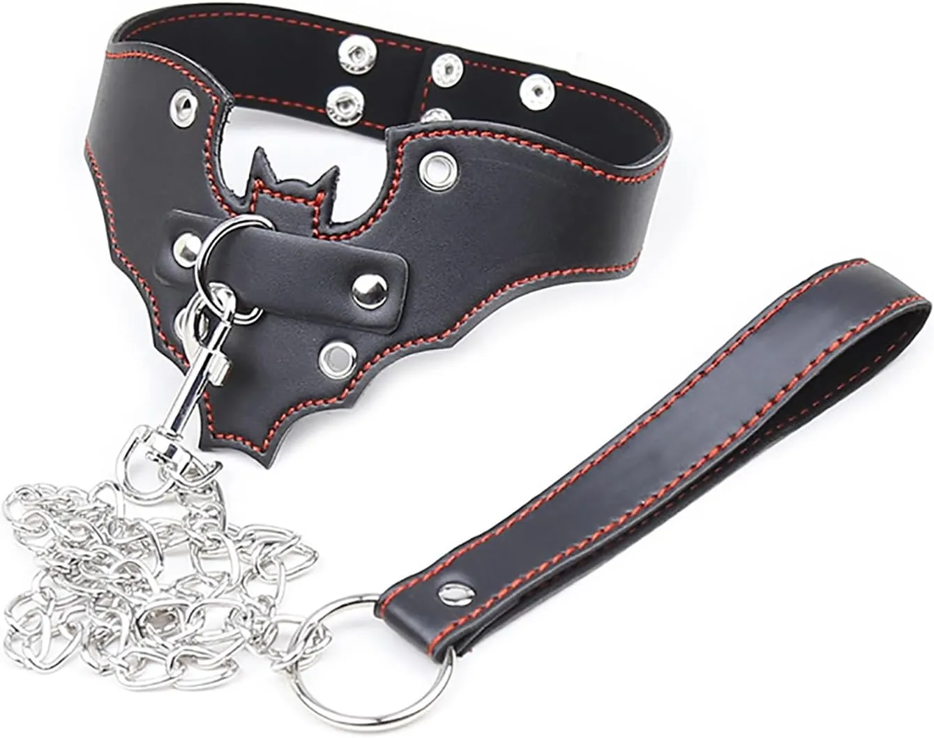 Trendy Leather Bats Shape Necklace Adjustable Chokers for Cosplay Punk Bar Stage