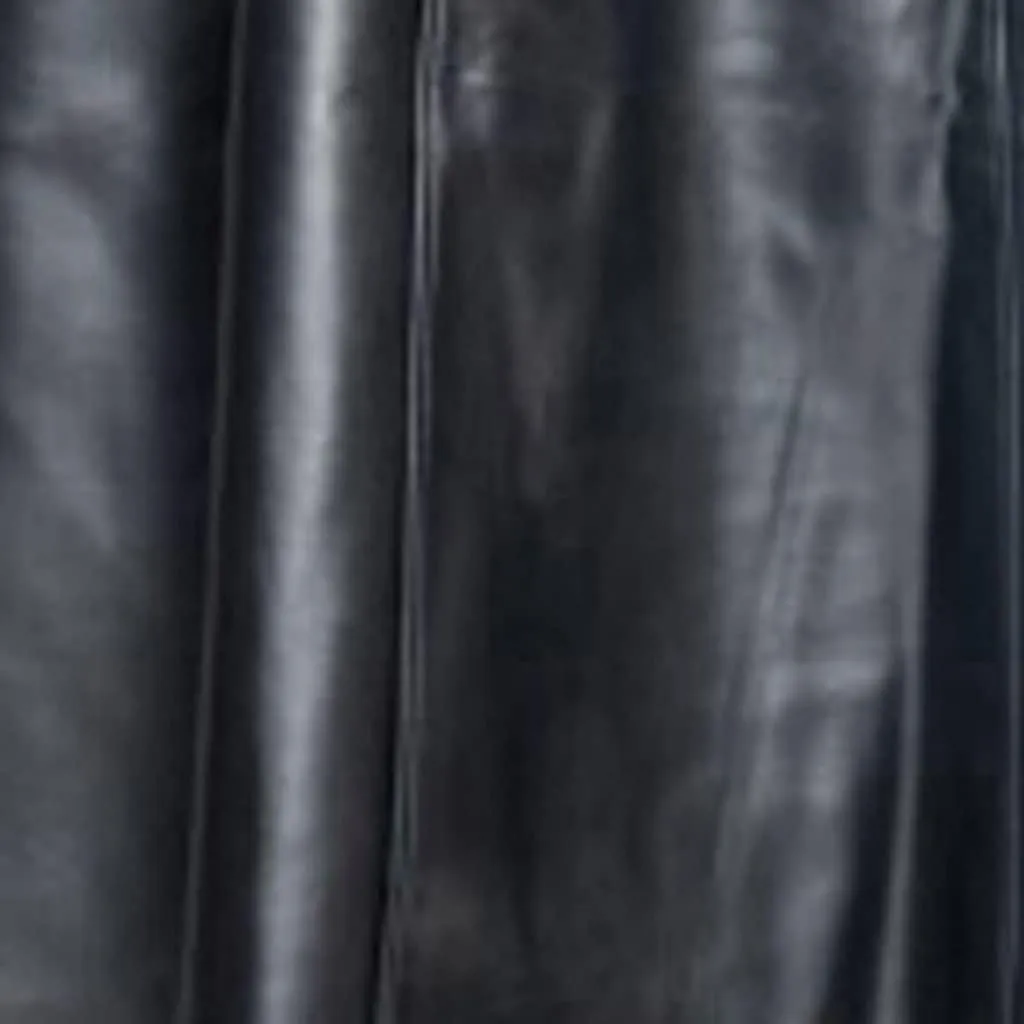 tuduoms Mens Leather Vintage Long Coat Full Length Black Classic Leather Long Coat Steampunk Gothic Jacket Trench Overcoat