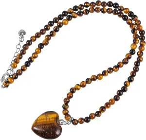 TUMBEELLUWA Crystal Puffy Heart Pendant Necklace for Women, Layered Beaded Stackable Bracelet Trendy Jewelry Love Gifts for Her