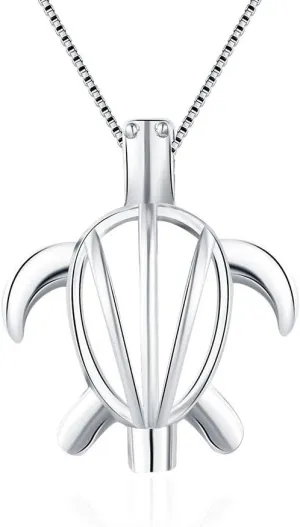 Turtle Cage Pendants for Pearl Jewelry Making Sterling Silver, Design Pearl Cage Pendants for Women