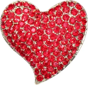 USHOBE Heart Shaped Brooch Red Heart Pins Valentine Crystal Love Mother's Day Heart Brooch for Woman Red Heart Brooch