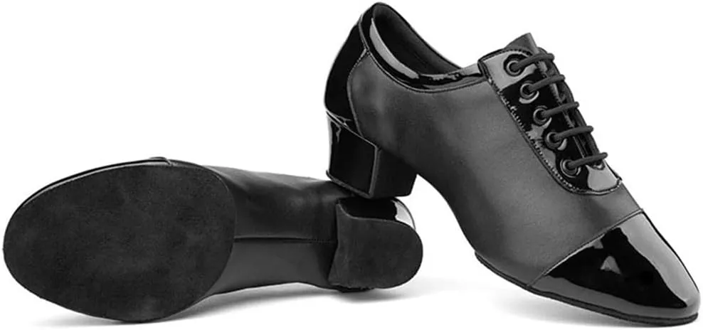 VEACAM Ballroom Dance Shoes for Men, Leather Modern Dancing Practice Shoes for Salsa Latin Tango Waltz