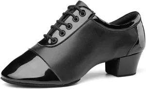 VEACAM Ballroom Dance Shoes for Men, Leather Modern Dancing Practice Shoes for Salsa Latin Tango Waltz