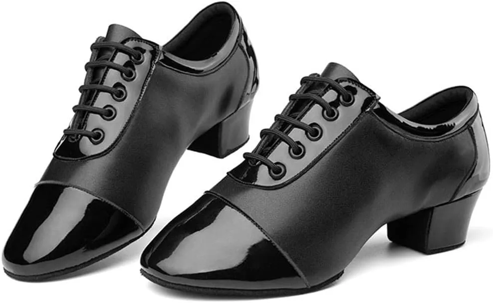 VEACAM Ballroom Dance Shoes for Men, Leather Modern Dancing Practice Shoes for Salsa Latin Tango Waltz