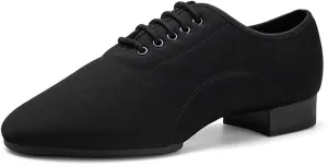 VEACAM Men's Ballroom Dance Shoes, Breathable Tango Salsa Latin Character Shoe Black Dancing Practice Shoe for Men