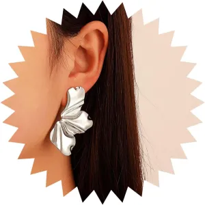 Vintage Mate Flower Stud Earrings Flower Earrings Half Flower Earrings Gold Flower Drop Earrings Jewelry for Women (Gold)