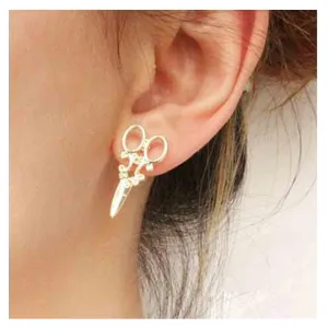 Vintage Punk Scissors Stud Earrings Gold Scissors Earrings Scissors Seamstress Earrings Scissors Hairdresser Earrings Jewelry for Women and Girls