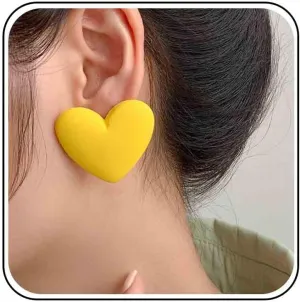 Vintage Red Acrylic Heart Earrings Large Heart Love Stud Earrings Red Resin Heart Earrings Acrylic Exaggerated Earrings for Women
