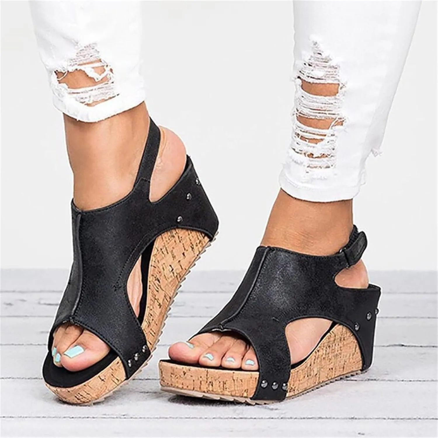 Wedge Sandals For Women Comfortable Dressy Open Toe Ankle Strap Casual Flatform Platform Sandals Slip on Summer Dress Shoes