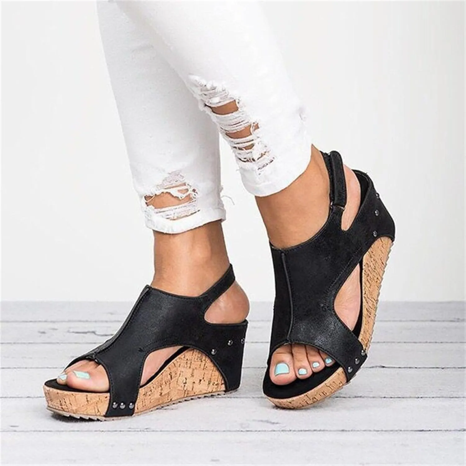 Wedge Sandals For Women Comfortable Dressy Open Toe Ankle Strap Casual Flatform Platform Sandals Slip on Summer Dress Shoes