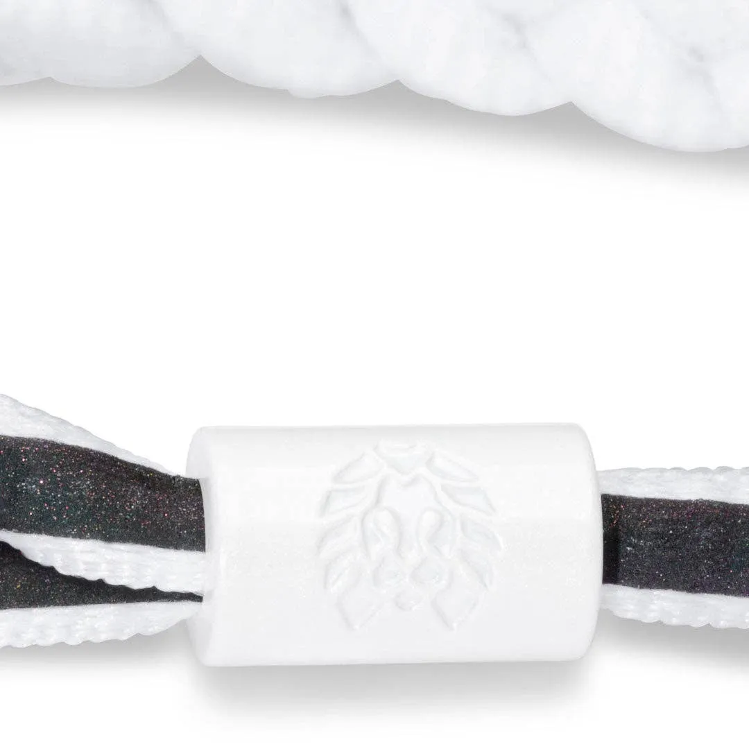White / 3m Braided Bracelet: Aurora Medium/Large