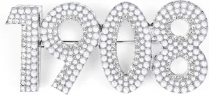 White Sorority Jewelry Elephant Soror Brooch Pin Gift Greek Sorority Gift, Sorority Society Figure Metallic White Pearl Brooch, Celebrity Designer Pearl Rhinestone Pins Brooches Gift