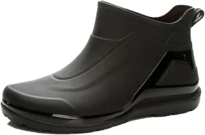 Wjnvfioo Short Tube Rain Shoes Men's Waterproof Rain Boots Medium Tube Anti Slip Rubber Shoes Washing Work Shoes