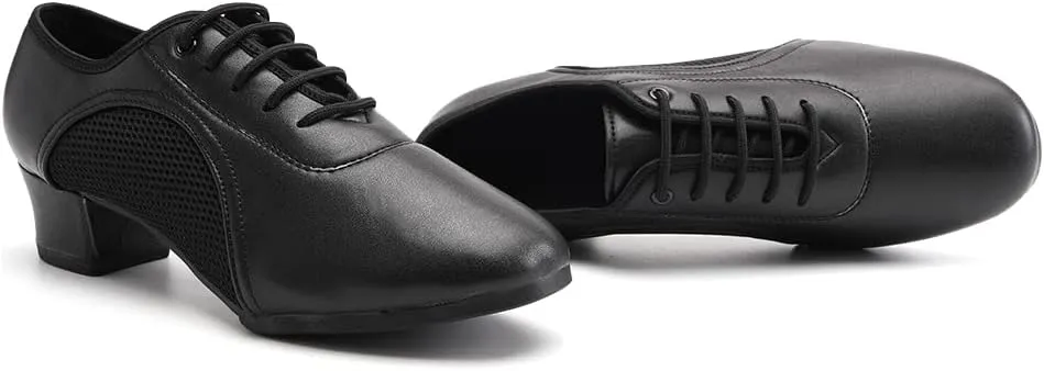 Women Closed Toe Latin Practice Dance Shoes Lace-up Ballroom Salsa Tango Performance Dance Shoes,Model 2801