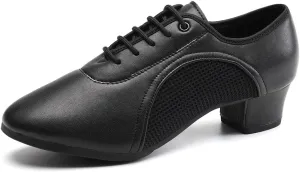 Women Closed Toe Latin Practice Dance Shoes Lace-up Ballroom Salsa Tango Performance Dance Shoes,Model 2801
