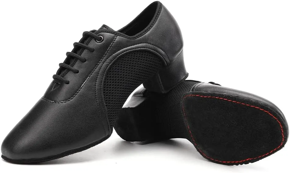 Women Closed Toe Latin Practice Dance Shoes Lace-up Ballroom Salsa Tango Performance Dance Shoes,Model 2801