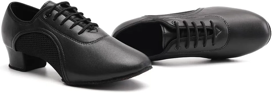 Women Closed Toe Latin Practice Dance Shoes Lace-up Ballroom Salsa Tango Performance Dance Shoes,Model 2801