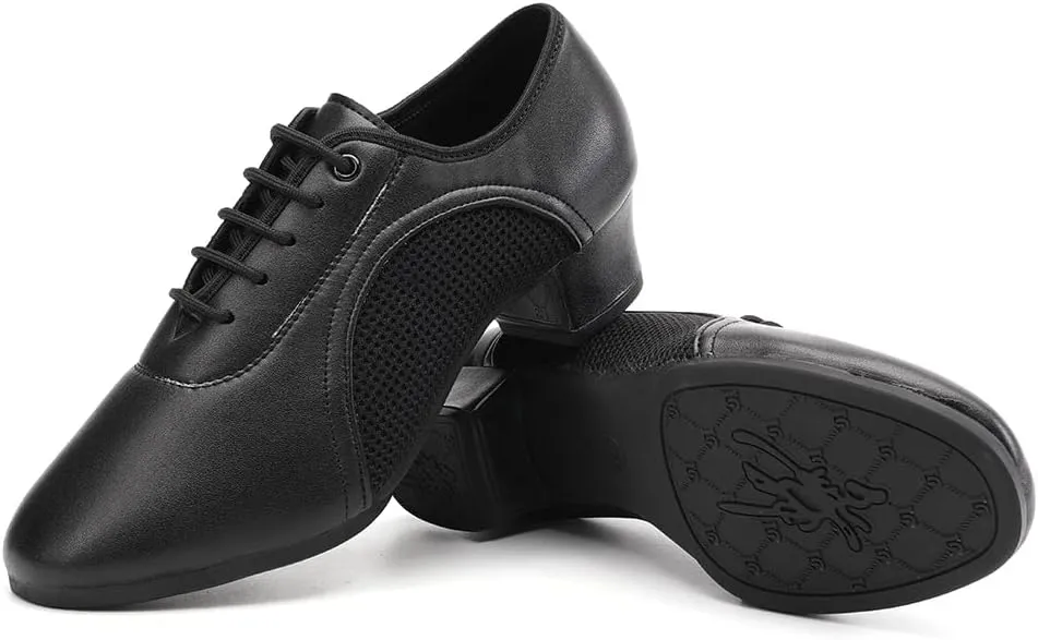 Women Closed Toe Latin Practice Dance Shoes Lace-up Ballroom Salsa Tango Performance Dance Shoes,Model 2801