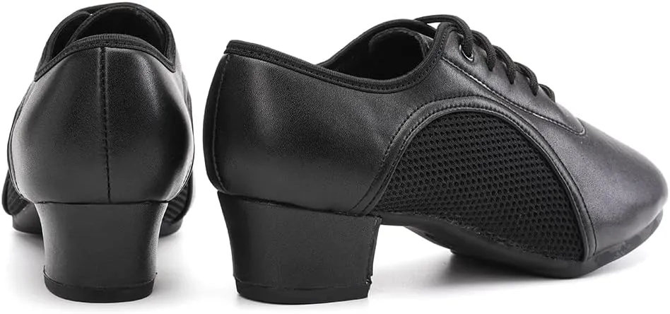 Women Closed Toe Latin Practice Dance Shoes Lace-up Ballroom Salsa Tango Performance Dance Shoes,Model 2801